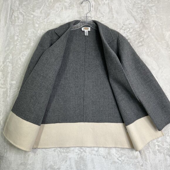 Talbots Women’s Size 10P Natural Fine Wool Jacket Grey/White Light  Organic Chic - Picture 5 of 14